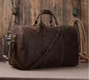 Duffel Bags Vintage Crazy Horse Leather Men's Travel Bag Of Trip Men Duffle Large Luggage Tote Weekend Overnight