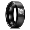 Bagues de cluster Baecyt Anime Cosplay Cloud Acier inoxydable pour hommes Femmes Noir Matte Bague Punk Harajuku Couple