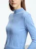 Kvinnors tröjor amii minimalism solid tröja för kvinnor 2023 Autumn Long Sleeve Slim Turtleneck Office Lady Knitwear kvinnliga toppar 12353049
