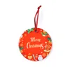 Cross-border European and American round ceramic Christmas ornaments creative Christmas tree decoration pendants ceramic craft holiday gifts