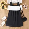 Vestidos para meninas crianças bebês meninas primavera verão retalhos babados bolsa de ombro vestido de princesa roupas florais de casamento idade 4