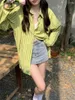 Women's Blouses Alien Kitty Summer Sunscreen Shirts Women Stripes Mid-Length Loose 2023 OL Full Sleeve Chic Thin Office Wear Lady Tops