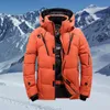 Men's Down Parkas Winter Jacket Men White Duck Coat Windproof Warm Travel Camping Overcoat in Thicken Solid Color Hooded Male Clothing 231009