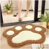 Bath Mats Cartoon Foot Shape Bath Mat Badrum Dörr Absorberande Anti-Slip Microfiber Rug Hine Washable Carpet 211130 Home Garden Bath BA DH9AR