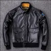 Men's Leather Faux YR EastMan Classic A 2 horsehide coat Vintage Us air force genuine leather jacket A2 Bomber cloth 231009