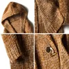 Suéteres para hombres DIMUSI Suéteres de invierno para hombres Moda para hombre Suéter de punto largo Abrigos con capucha Casual Slim Fit Chaquetas de punto Chaquetas Ropa 231010