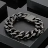 Rostfritt stål armband smycken svart stor kubansk trottoarklänk chian armband mode trendig 20mm 8 66 tum 146 g vikt europeisk och a266e