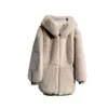 Womens Fur Faux Nerazzurri Spring Fluffy Jacket med Raglan Sleeve Zipper Oversize Light Soft Harajuku Kawaii Hoodie Outwear 23101010