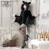 Theme Costume Vampire Bat Cosplay Comes Masquerade Woman Black Evil Horror Hooded Vampire Bat Sleeve Halloween Christmas New Year Show Cos Q231010