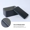 Figurines décoratives Boîte rectangulaire en fer blanc Mini conteneur de stockage de feuilles de thé portable Organisateur de bonbons Maison - 13x8x6 cm (couleur aléatoire)