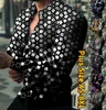 メンズドレスシャツファッションメンズプロムダイヤモンドスカリーデザイナーラグジュアリーカーディガンソーシャルラペルボタンアップシャツカジュアル春秋XS8XL 231010