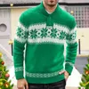 Kvinnors tröjor Herrarna New Fashion Christmas Red Green Stand Collar Party Sweater Långärmad Pullover Collar Button Sweaters's Top Clothingl231010