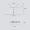 المظلات 1PC مظلة قابلة للطي أوتوماتيكي مع LED LED LID ROIDPROOF SUNSHADE كبير المظلات المحمولة لوازم السفر في الهواء الطلق للرجال للنساء 231007