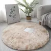 Teppiche 40/60/80 cm kleiner runder zotteliger Teppich weiche rutschfeste Matte Wohnzimmer Schlafzimmer Teppich Heimdekoration Winter bunte Batik-Druckteppiche 231010