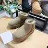 Women Winter Ultra Mini Boot Designer أستراليا منصة منصة لجلد حقيقي دافئ الفراء في الكاحل حذاء فاخر