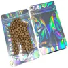 Verpakkingszakken Groothandel Hersluitbare geurbestendige zakken Plastic opstaande holografische ritszak Laseraluminiumfolie Pakketzakje voor voedsel Dh4W3