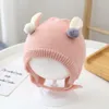 Chapeaux tricotés pour enfants, chapeau en Crochet ours mignon, garçons et filles, pompon chaud et doux, bonnet pour bébé, casquettes de Protection des oreilles