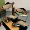 Tofflor sexiga mesh designers skor väv strass tryck sandal kvinnor 7