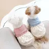 犬のアパレル冬の小さなスカーフ花柄の泡スカートベスト猫の家服ペットスカーフデザイナーレース