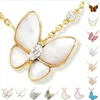 Colar de designer de jóias de luxo colares de borboleta para mulheres Red Bule White Shell rosa ouro platina pingente presente de casamento manchal307R