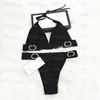 Letters Gedrukt Womens Bikini's Sexy Split Padded Push Up Badmode Met Stropdas Mode Strand Beha Slips Meisje Badpak badpak Badpak2765