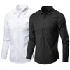 Chemises décontractées pour hommes Chemise blanche à manches longues Robe d'affaires sans fer Slim Fit Version coréenne Costume de travail professionnel