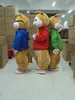 زي ألفين الترويجي و CHIPMUNKS Mascot Suits Lucits Party Dress Fress Throughit Clothing AD Carnival Carnival