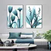 Paintings Wall Posters Blue Flower Plant Print Pictures Home Decor Abstract Canvas Art Mural Modern Aisle Cuadros for Living Room Decor 231009