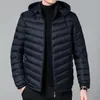 Chaquetas para hombre Chaqueta de otoño con capucha Zipup Parka acolchada Hombres Negro Ligero Cortavientos Masculino Mullido Cálido Primavera Vintage Abajo Cremallera 231009