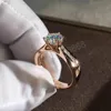 New Round Cut White Cubic Zirconia CZ Stone Wedding Engagement Rings For Women Rose Gold Color Jewelry Promise Rings