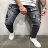 2019 nouveaux hommes élégant jean pantalon Biker maigre mince droit effiloché Denim pantalon nouvelle mode jean skinny hommes Streetwear C033190o