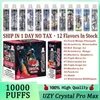 オリジナルのUzy Crystal Pro Max 10000 Puff使い捨てEタバコ1.2OHMメッシュコイル16MLポッドバッテリー充電式電子CIGSパフ10K 0％2％3％5％RBGライトファスト送信