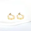 Haute édition oreille manchette charmes boucles d'oreilles d'amour pour femmes filles dames piercing bijoux gravé logo titane acier cadeau designer214V