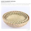 Dinnerware Sets 3 Pcs Bread Basket Storage Baskets Shelves Lids Dried Fruit Tray Bamboo Weaving Fake