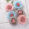 Hårtillbehör 9cm koreansk baby lotus blomma diy tillbehör utan pannband inga klipp bågar flickor 5 st/parti