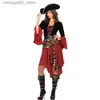 Tema Traje Ataullah Feminino Caribe Piratas Capitão Come Halloween Role Playing Cosplay Terno Medoeval Gótico Fancy Woman Dress DW004 Q240307
