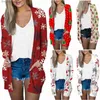 Kvinnors tröjor Färgglada outwearjacka toppar Pocket Long Sleeve Cardigan Coat Christmas Streetwear Loose Open Front Long Sweater Women Cardigansl231010