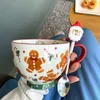 Tazze Tazze da tè in ceramica natalizie Pupazzo di neve 3D Babbo Natale Tazza d'acqua Caffè Latte Tazza di succo Regali novità per uomo Donna Tazze 231009