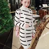 Women Casual Dress Fashion Letter Classic Pattern Knit Bodycon Dresses Autumn Womens Clothing Long Sleeve 3 Colors253b