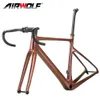 رفوف شاحنة السيارة 2023 وصول 700 40C Full Carbon Bike Gravel Frame A5 دراجة Cyclocross Road Handbar STEM 231010