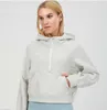 LL-665 Hoodies Egzersiz Fitness Wear Womens Yoga Kıyafet Spor Giyim Dış Kısa Ceket Dış Mekan Giyim Günlük Yetişkin Koşu Kapüşonlu Uzun Kollu