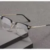 Солнцезащитные очки для мужчин, деловые очки для чтения высокой четкости с защитой от синего света, женские модные металлические полуоправовые очки от 1,0 до 4,0, прозрачные