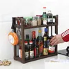 Titulares de armazenamento Racks Camadas Duplas Rack de Armazenamento de Plástico Cozinha Spice Jar Garrafa Tempero Decoração Organizador Prateleira Home Desktop Dhnfk