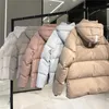 Kadınlar Parkas G Ceket C Ceket C Kadınlar Kısa Beyaz Pembe Etiket Pasteller Serisi Parker Erkek Macarons Junction Trendy Hooded Kapsül Ekmek Ceketleri XS SMLXL