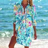 Bluzki damskie luźna koszulka bluzka y2k 2023 wiosna/lato dama stężenie kąpielowe wydrukowane wakacje plaż