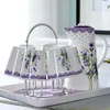 Flacons de hanche 9pcs / Set Bouilloire à café en porcelaine avec tasses Théière Tasse à expresso en céramique Pichet versez sur les faveurs et les cadeaux de mariage