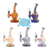 Gros narguilé créatif Downstem Perc arc-en-ciel coloré recycleur verre eau Dab Rigs Bongs épais pipe à tabac enivrant avec bol mâle de 14mm