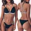 Mulheres Swimwear Beachwear Biquínis Brasileiros 2023 Brilhante Push Up Para Mulheres Tanga Sexy Maiô Verão Triângulo Banheira Terno Banhistas