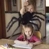 Dekoracje świąteczne 200 cm Halloween Giant Black Spider Plush Decoration Dekoration