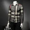 2023 nuovi top da uomo plaid camicie a maniche lunghe stazione europea personalità primavera e autunno tutto-fiammifero moda tendenza casual s239H